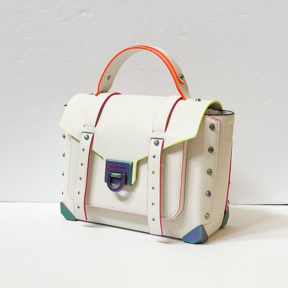 Michael Kors Manhattan Medium Top Handle Shoulder Crossbody Bag Optic White - Picture 8 of 14